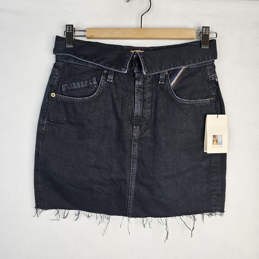Black Denim Mini Skirt